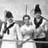 Playing tennis, ca. 1910